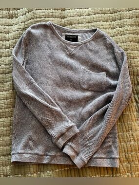 Quiksilver Light Gray Waffle Knit Crewneck Sweater